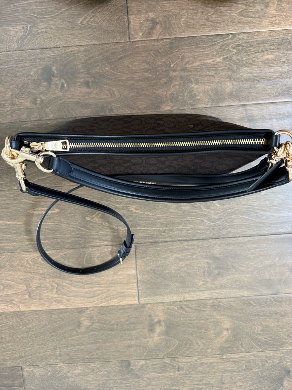 Coach Brown Signature Small Crossbody with Black Strap - Picture 5 of 8